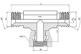 Тройник BSP 1/4" (Ш-Г-Ш)