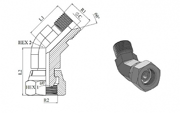 Угольник 45° BSP 3/4" (Ш-Г)